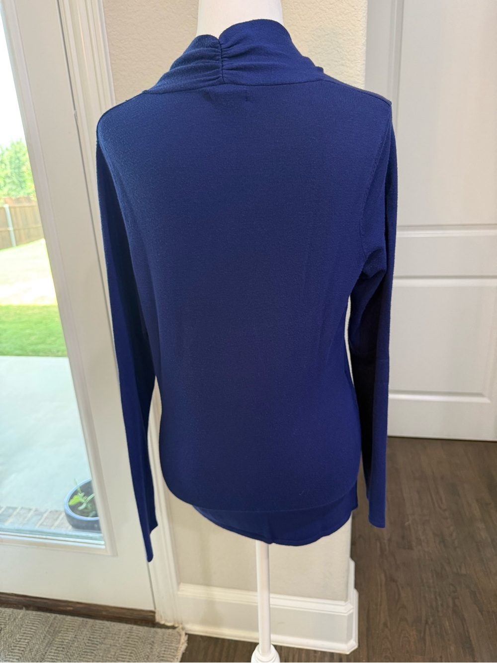 Apt. 9 Deep Blue Wrap-Style Long Sleeve Blouse - Picture 7 of 10